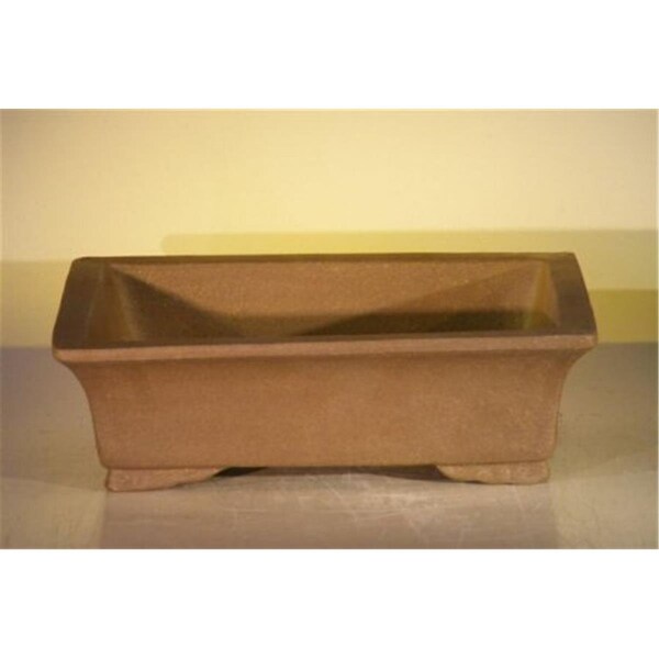 Paisaje 12 x 9.625 x 3.5 in. Unglazed Ceramic Bonsai Pot, Tan - Rectangle - PA2529779