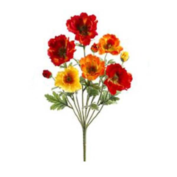 Allstate FBP974-OR-FL 18 in. Orange-Flame Small Poppy Bush X9 -, 12PK - FBP974-OR/FL