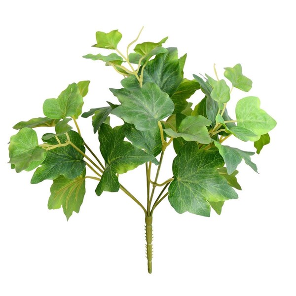 Vickerman 10 in. Green & Ivory Real Touch Bush with 36 Leaves - FA189201