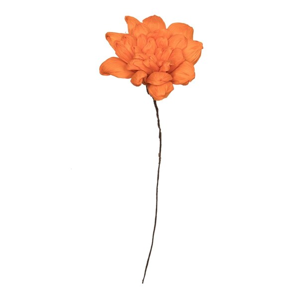 Dare2Decor 6 in. Maize Dahlia On Stem Artificial Flower, Orange - 18 in. - 6 per Bag - DA3259031