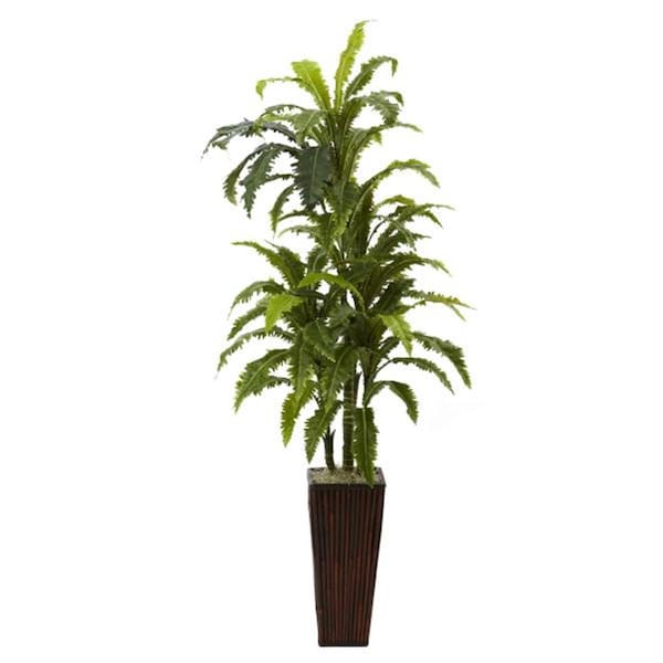Nearly Natural Margarintum with Bamboo Planter - 6748