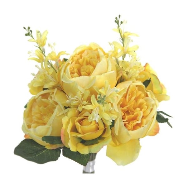 Adlmired By Nature Admired By Nature GPB8360-YELLOW 7 Stems Beautiful Stylish Faux English Rose Rose Bud Bouquet - GPB8360-YELLOW