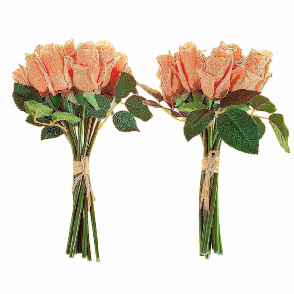 Nature Spring 24PC Artificial Rose Buds, Coral - 411614CUQ