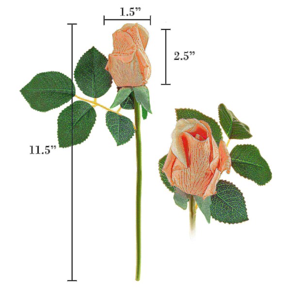 Nature Spring 24PC Artificial Rose Buds, Coral - 411614CUQ