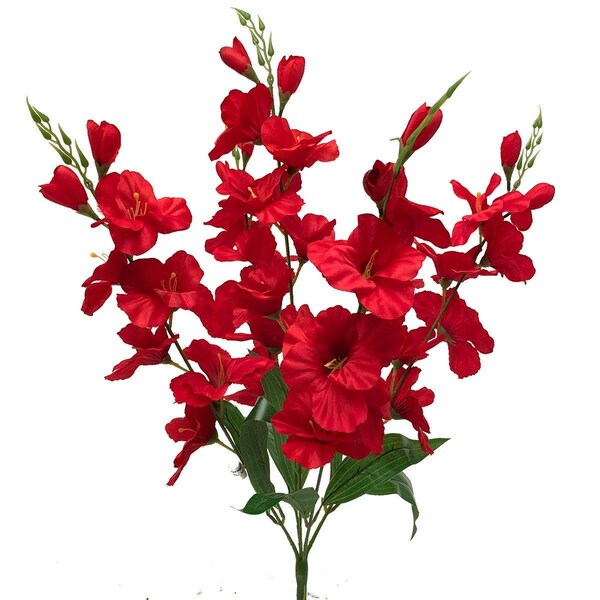 Mdr Trading AI-FL3759RED-Q01 Red Gladiola Bush Artificial Flower - AI-FL3759RED_Q01