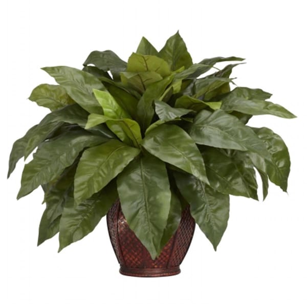 Nearly Natural Birdsnest Fern with Decorative Vase Silk Plant - 6659