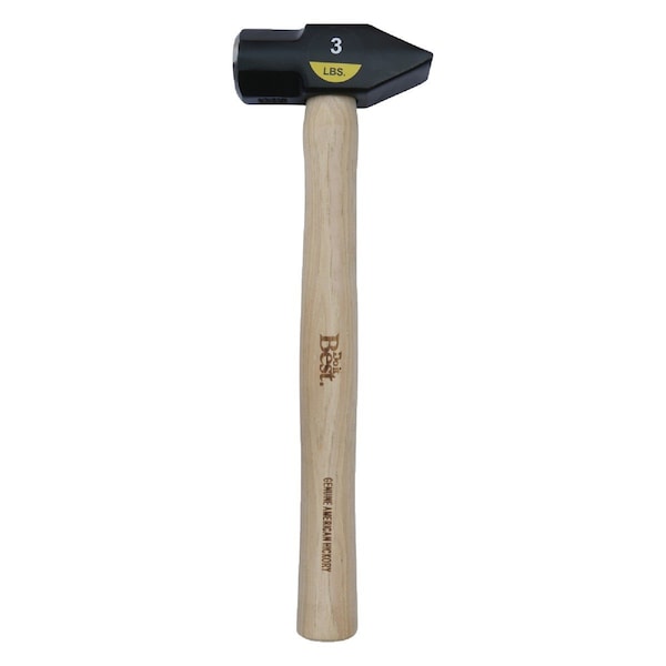 All-Source 3 Lb. Steel Cross Peen Hammer with Hickory Handle - 30939