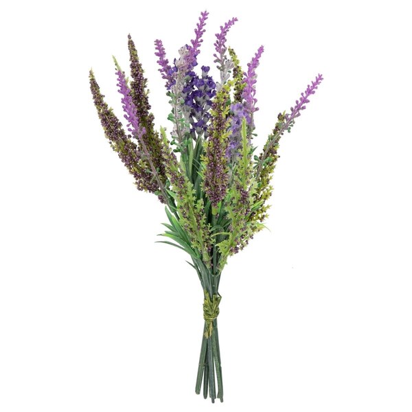 Allstate 11.5 in. Bundle Artificial Floral Half Bouquet Flowers, Lavender - 35163962