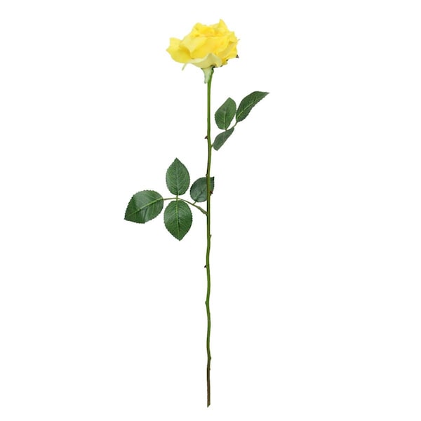 Allstate 23 in. Long Stem Artificial Blooming Rose Pick Flowers, Yellow - 33401296