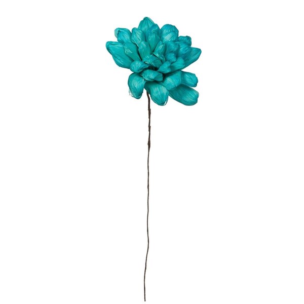 Dare2Decor 6 in. Maize Dahlia Stem Artificial Flower, Turquoise - 18 in. - 6 per Bag - DA3259032