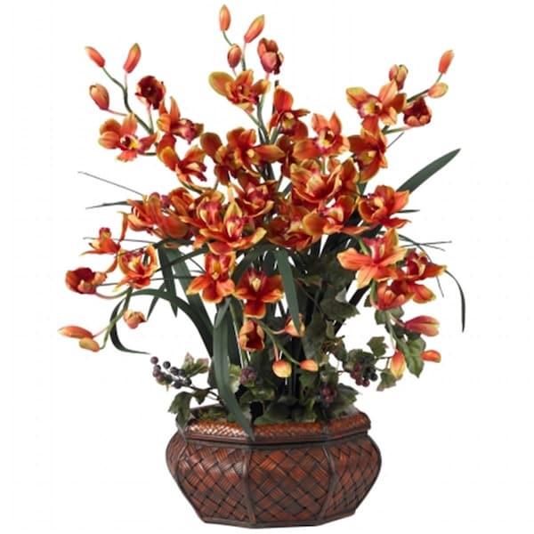 Nearly Natural Large Cymbidium Silk Flower Arrangement - 1199-BG