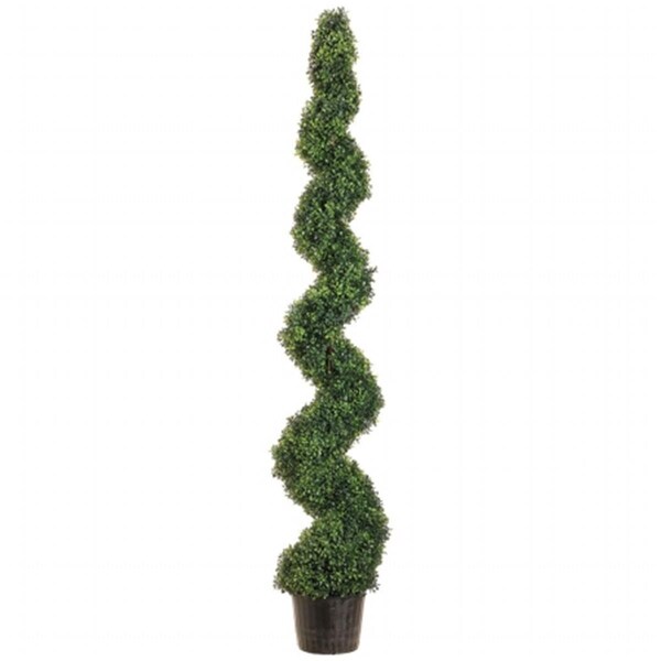 Allstate Floreal Allstate Floral  6 ft. Knock-Down Pond Boxwood Spiral Topiary in Plastic Pot Green - LPB716-GR