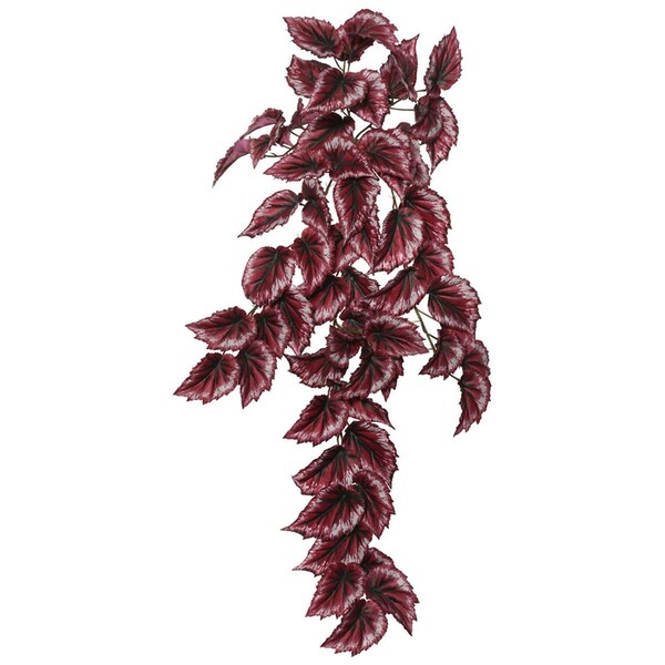 Vickerman 38 in. Artificial Red Begonia Hanging Bush with 6 Branches & 63 Leaves, 36PK - FB171301
