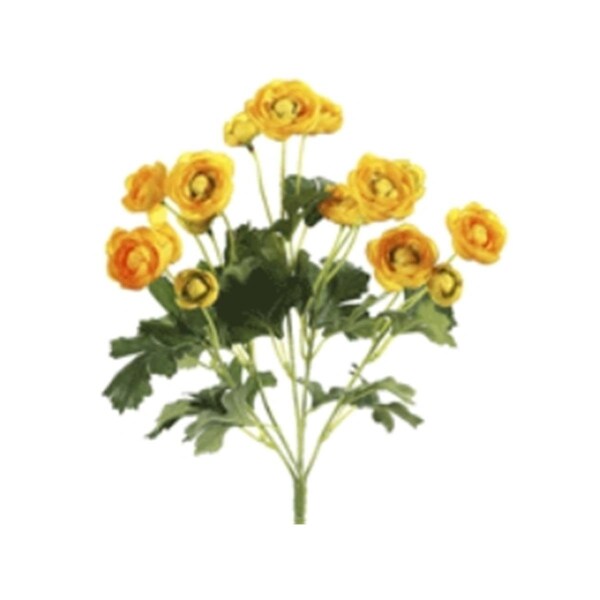 Allstate 13 in. Mini Yellow Ranunculus Bush X5-, 12PK - FBR995-YE
