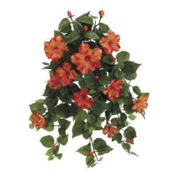 Allstate 26 in. Orange Hibiscus Hanging Bushes X13, 4PK - FBH216-OR