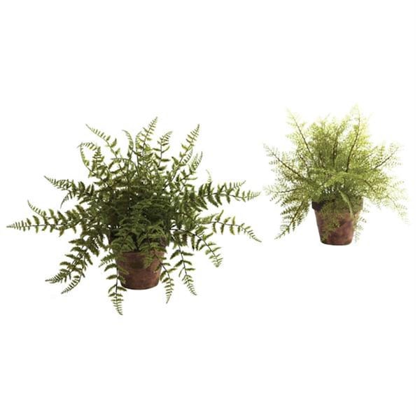 Nearly Natural Fern with Decorative Planter, 2PK - 4826-S2
