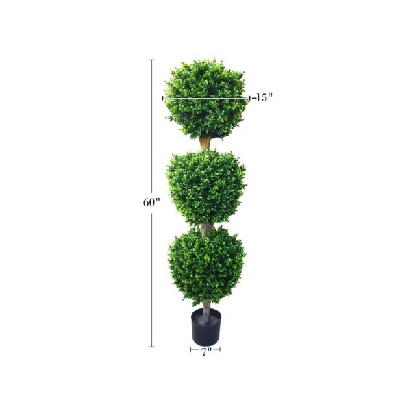 Nature Spring Nature Spring Artificial Hedyotis Topiary Tree, 5-Foot-Tall Potted Floor Decoration for Home - 894683HMY