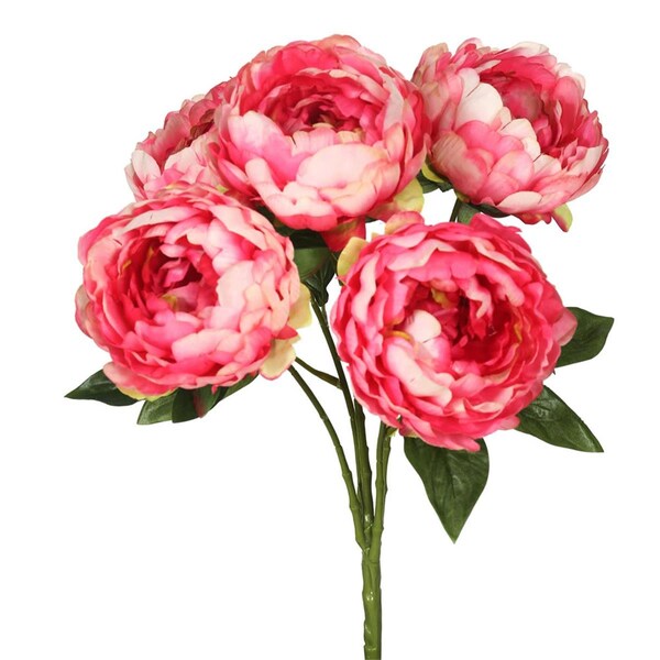 Vickerman Peony Bunch X5-Pink Floral Bush - FA174703