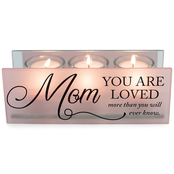 Dicksons Unisex Mom You Are Loved Blush Tealight Candle Holder, Pink - One Size - MCHPRT12BH