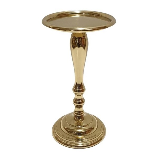 Jiallo 9 in. Pillar Candle Holder, Antique Gold - 72751