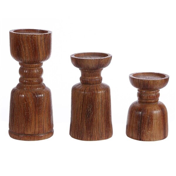 Safavieh Lia Candle Holder, Brown, Set of 3 - RDC1202A-SET3