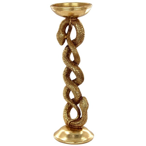 Design Toscano Egyptian Golden Snake Goddess Candlesticks, PK 2 - QL70109