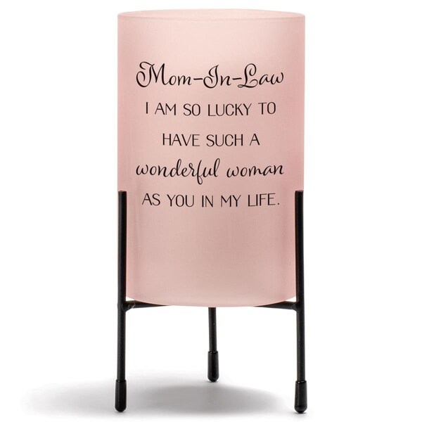 Dicksons Unisex Mom-in-Law, I Am So Lucky Candleholder, Pink - One Size - HGC70BH