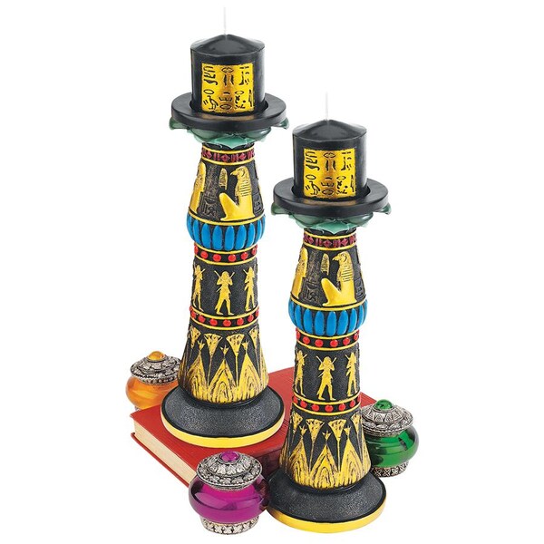 Design Toscano Temple of Rameses Sculptural Candleholder, PK 2 - QL912459