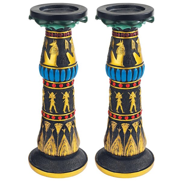 Design Toscano Temple of Rameses Sculptural Candleholder, PK 2 - QL912459