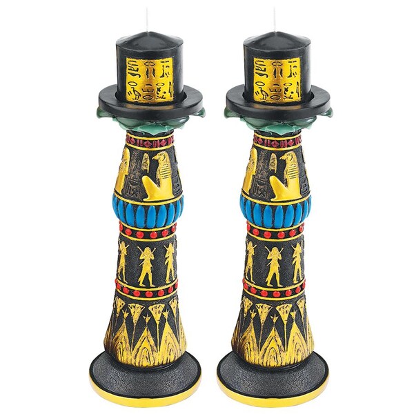 Design Toscano Temple of Rameses Sculptural Candleholder, PK 2 - QL912459