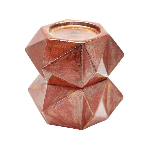 Elk Signature Large Ceramic Star Candle Holders in Russet Set of 2 - 857129/S2