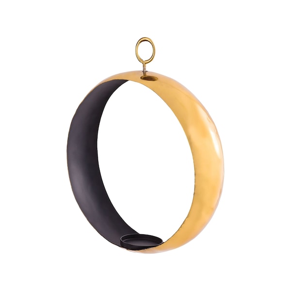 Elk Studio Iron Ring Pillar Holder with TPR Gold Coating, Epi Gold - CSTND004