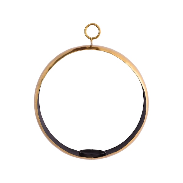 Elk Studio Iron Ring Pillar Holder with TPR Gold Coating, Epi Gold - CSTND004