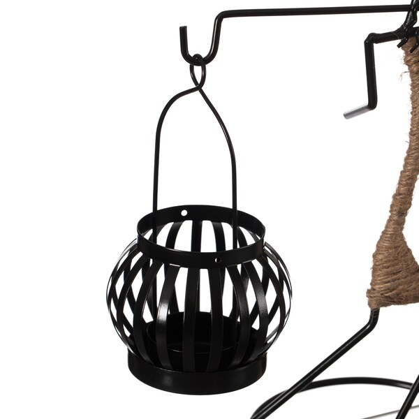 Fabulaxe Wire Figure Candle Holder Modern Tea Light Lantern Tabletop Centerpiece Candle Stand, 2PK - QI004343.AB