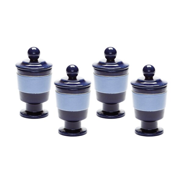 Elk Signature Navy and Denim Polar Filled Votives Set of 4 - 857114/S4