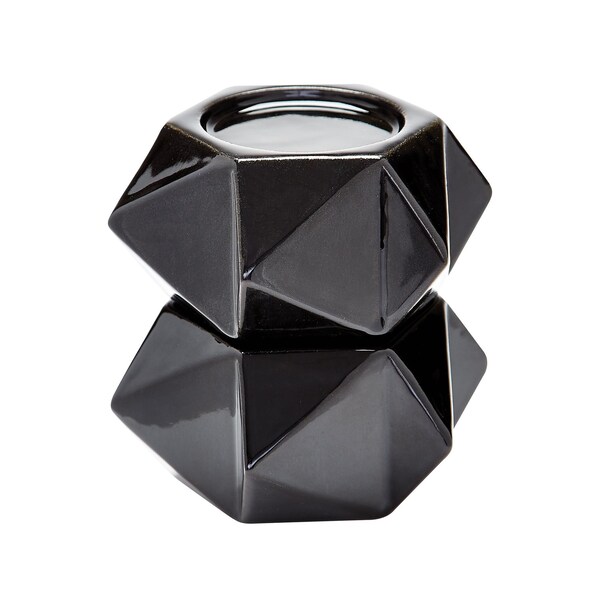 Elk Signature Ceramic Star Candle Holders in Black Set of 2, Large - 857126/S2