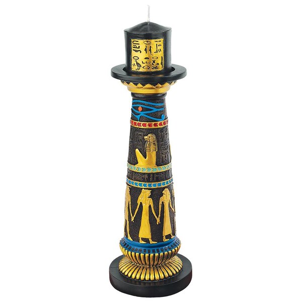 Design Toscano Temple of Luxor Sculptural Egyptian Candleholder: Amenhotep - QL12419