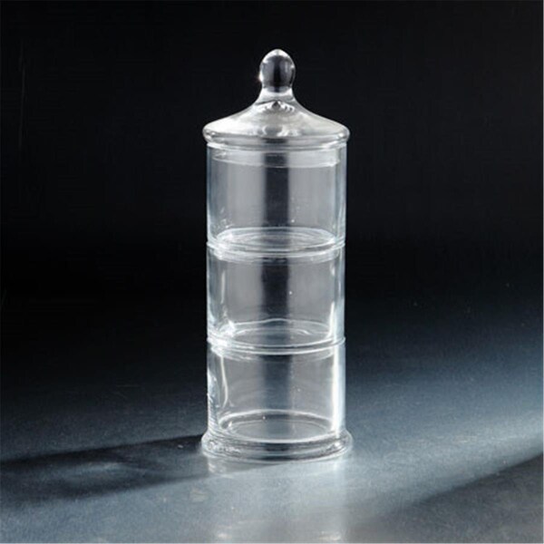 Diamond Star Diamond Star 62038M 14.5 x 5.5 in. 3 Storage Bowl Tower with Lid; Clear - 62038M
