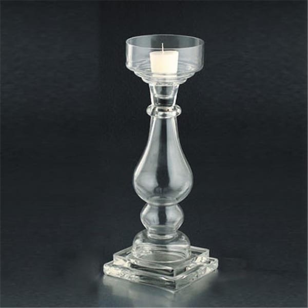 Diamond Star Diamond Star 83796 5 x 5 x 14 in. Glass Candle Holder; Clear - 83796