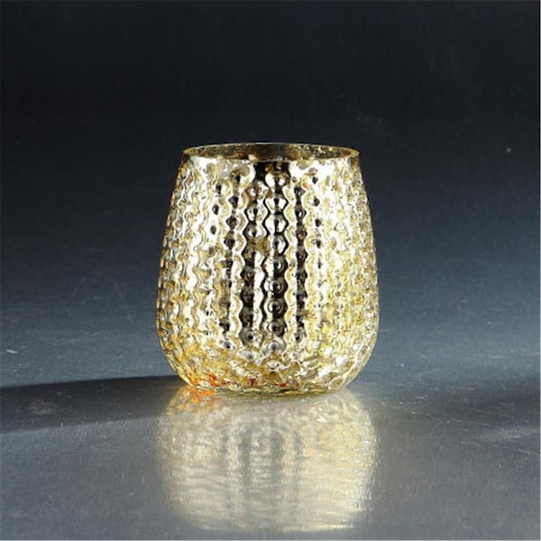 Diamond Star 4 x 4 in. Glass Candle Holder, Silver - 57168