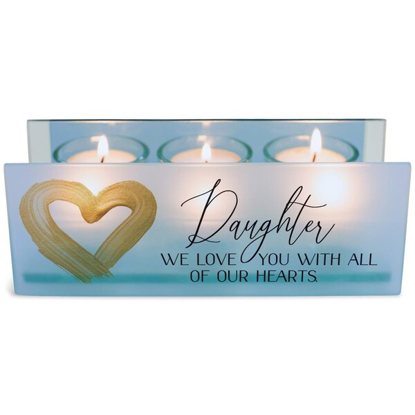 Dicksons Unisex Daughter We Love You Tealight Candle Holder, Blue - One Size - MCHPRT28BL