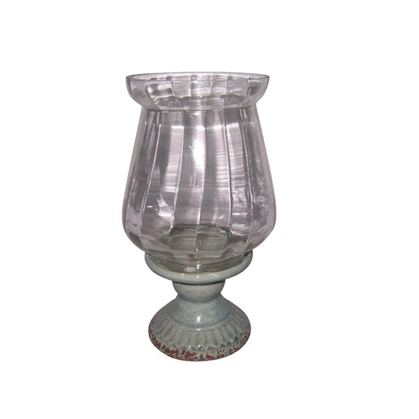 Maquina 15 in. Creamic Glass Hurricane Candle Holder - MA2999309