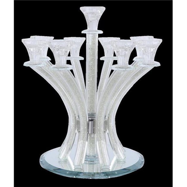 Schonfeld Collection 14 in. Clear Crystal Filing 9 Branch Candelabra - 182056