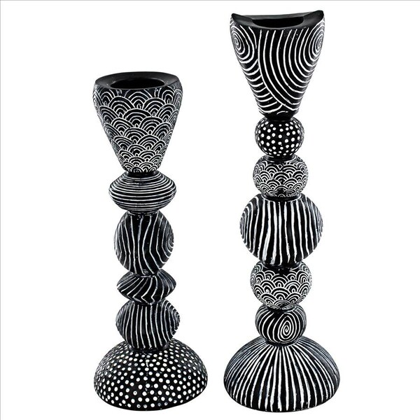 Design Toscano Tribal Funk Contemporary Candle Holder Set - QL9655