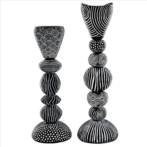 Design Toscano Tribal Funk Contemporary Candle Holder Set - QL9655