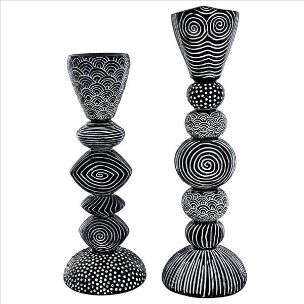 Design Toscano Tribal Funk Contemporary Candle Holder Set - QL9655