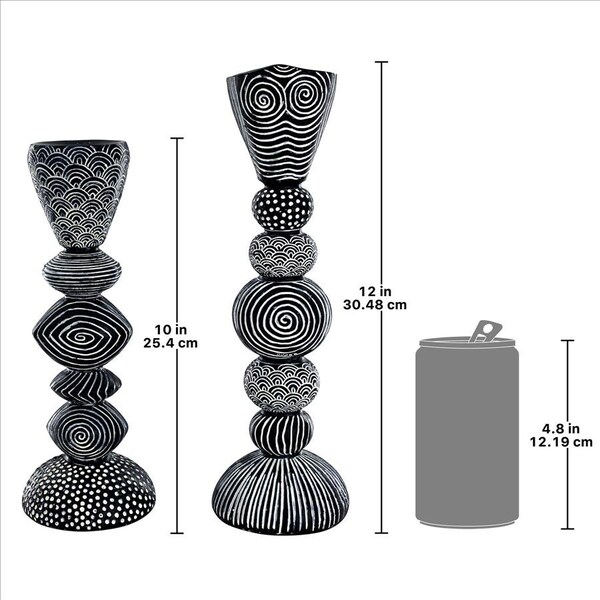 Design Toscano Tribal Funk Contemporary Candle Holder Set - QL9655