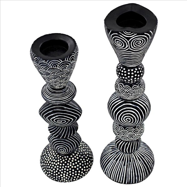 Design Toscano Tribal Funk Contemporary Candle Holder Set - QL9655