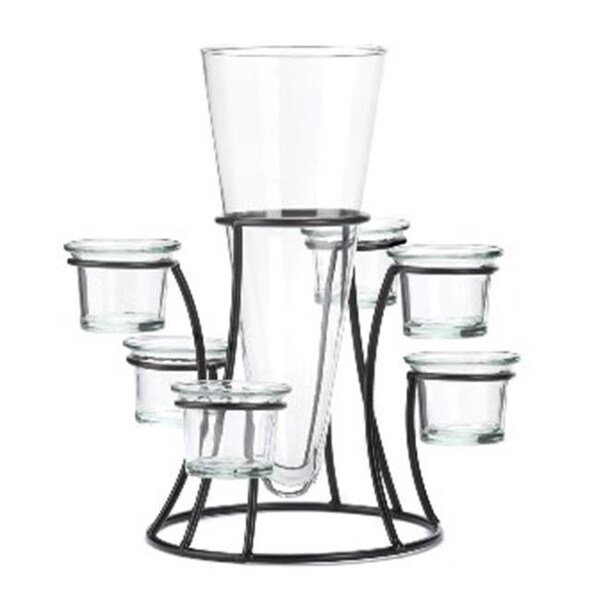Zingz & Thingz Zingz & Thingz 57071005 Iron Candle Stand with Glass Vase - 10015367