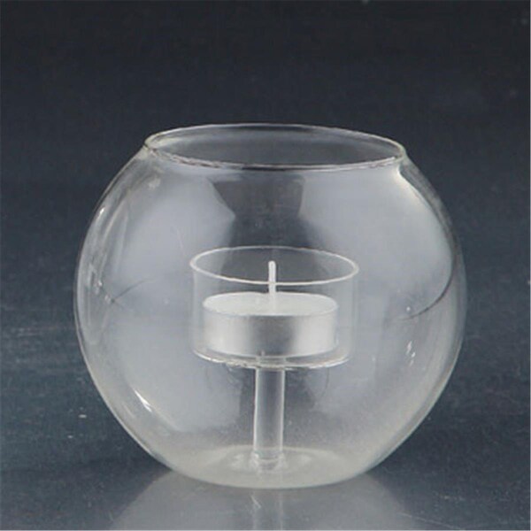 Diamond Star 3.5 x 4.5 in. Glass Candle Holder, Clear - 77001